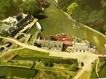 foxton locks inn aerial view